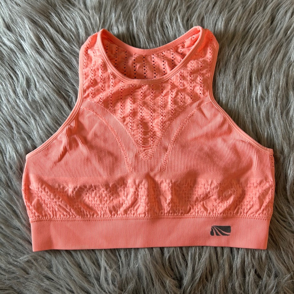 Marika Tek Wireless Sports Bra Womens Size Small Pink Racerback‎ High Neck